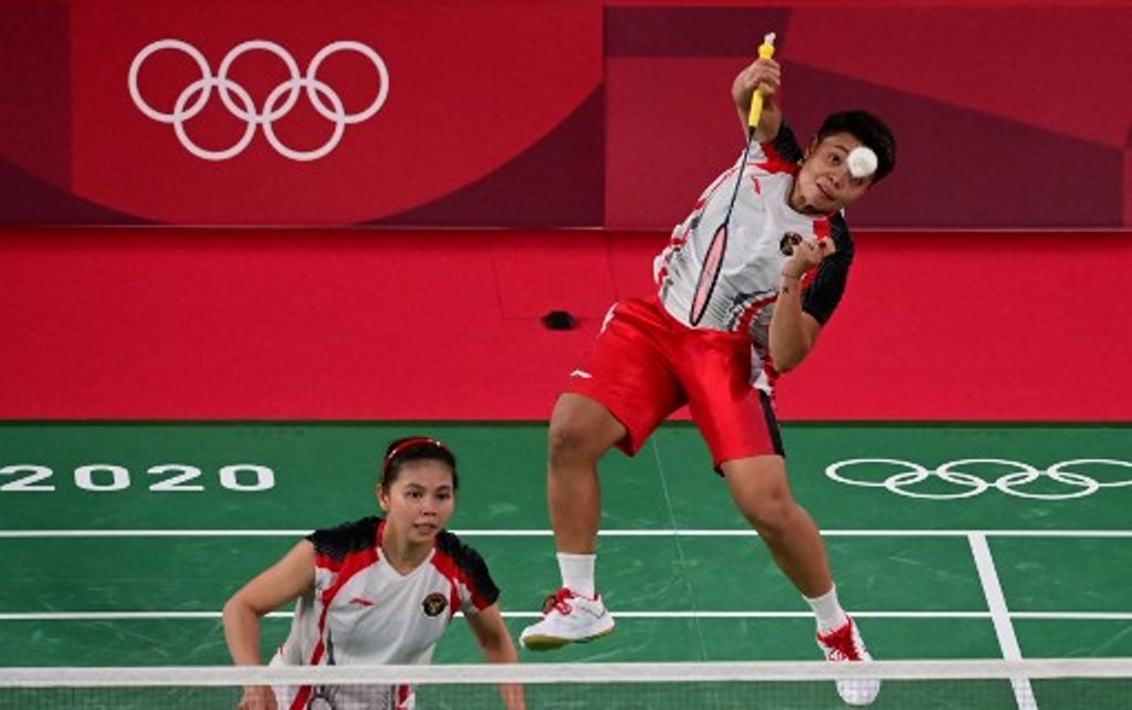 Greysia Polii/Apriyani Rahayu. (Foto: AFP/Pedro Pardo)