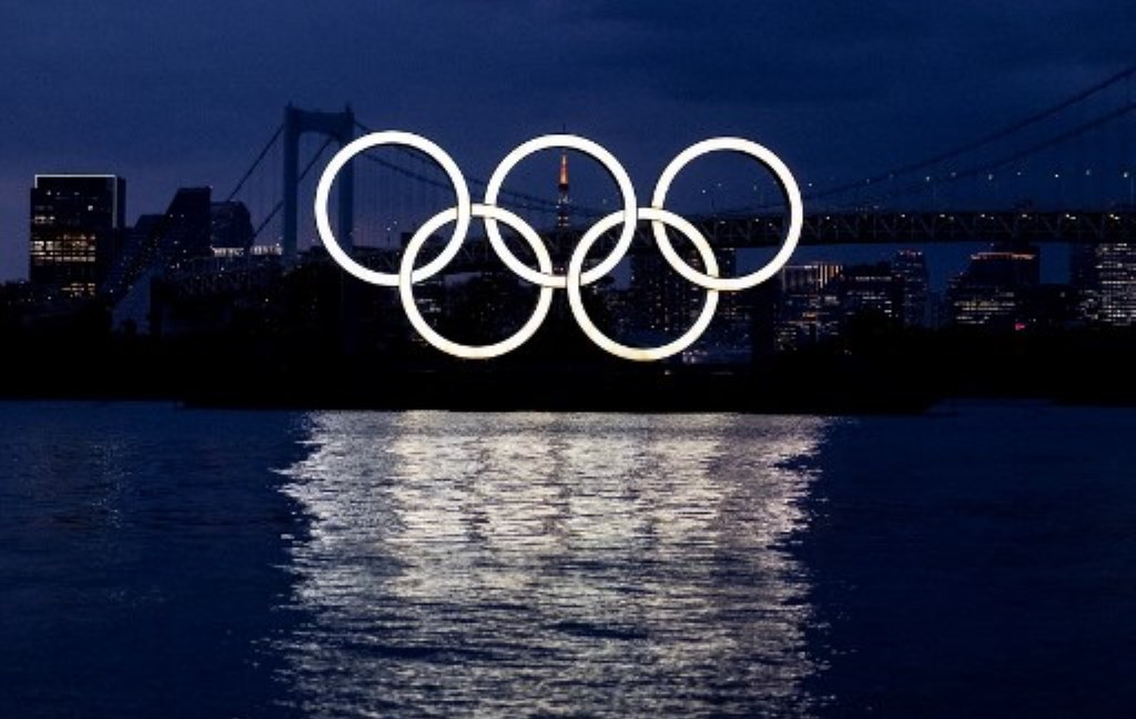 Logo Olimpiade. Foto: AFP/Yuki Iwamura