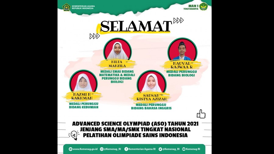 Siswa MAN 1 Yogyakarta yang berprestasi. Foto: Dok Humas Kemenag.