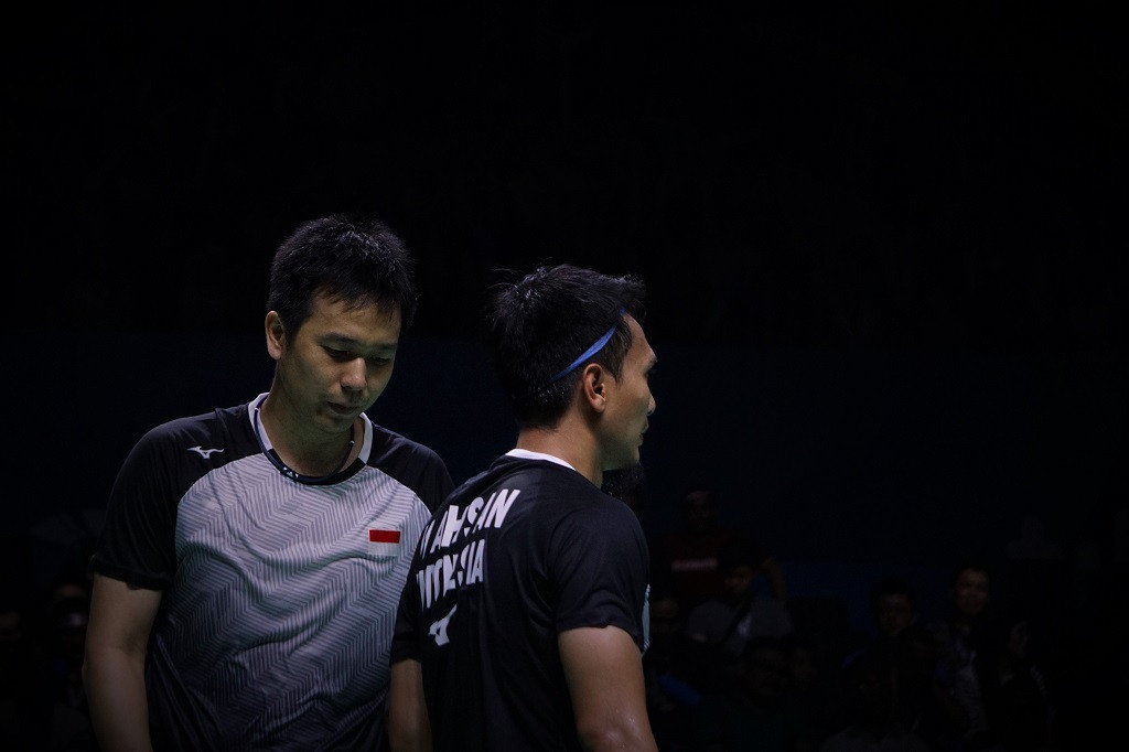 Mohammad Ahsan (kanan) dan Hendra Setiawan (kiri). (Foto: Zam/medcom.id)