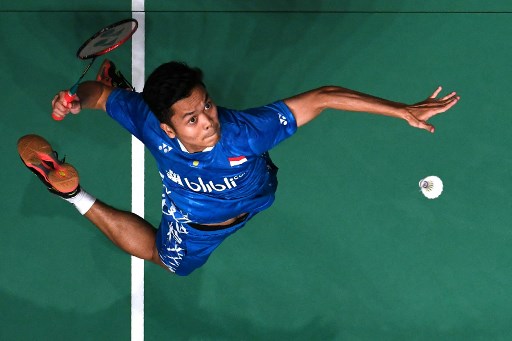 Anthony Sinisuka Ginting.  (MOHD RASFAN / AFP)