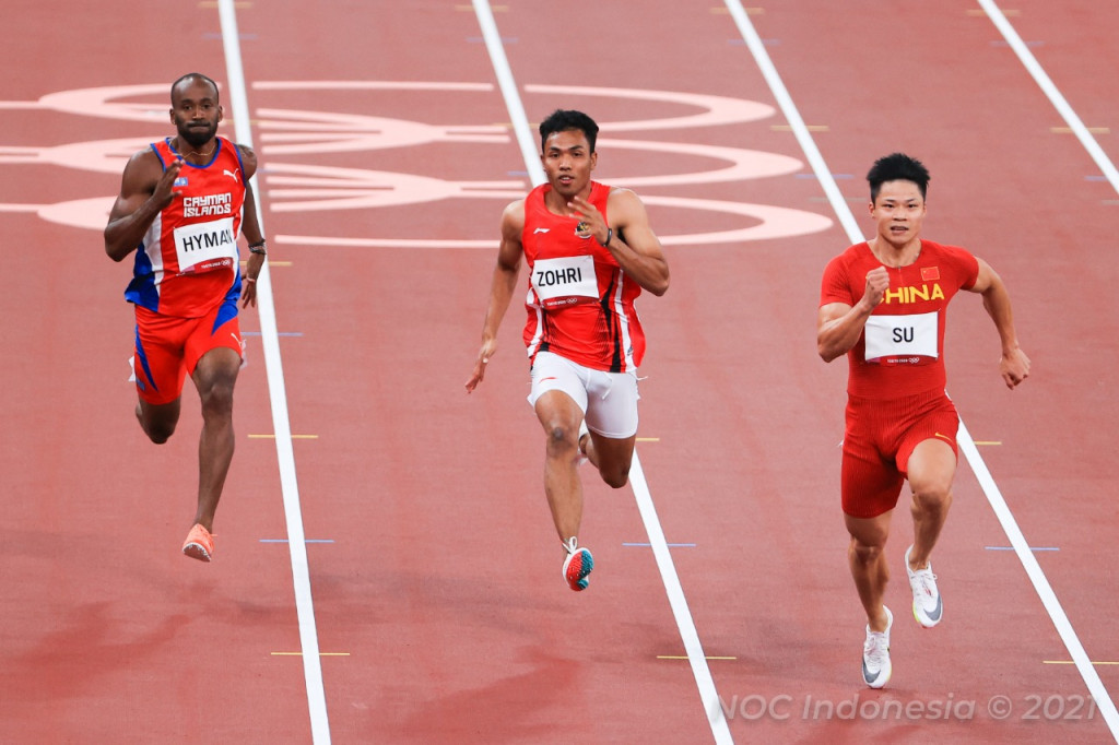 Sprinter Indonesia Lalu Muhammad Zohri (tengah) (Dok. NOC Indonesia)