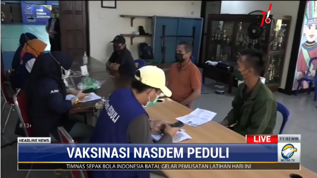Vaksinasi Dosis Pertama NasDem Peduli di Jakut Rampung Hari Ini
