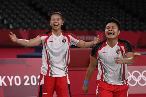 Greysia Polii/Apriyani Rahayu. (Alexander NEMENOV / AFP)