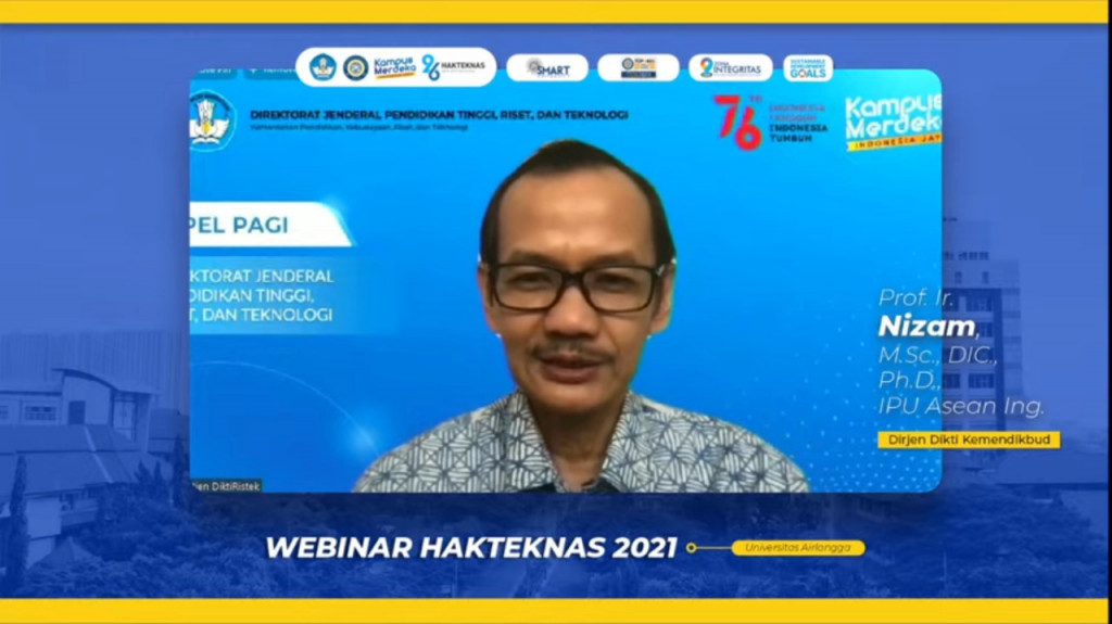 Dirjen Pendidikan Tinggi Kemendikbudristek Nizam. Zoom.