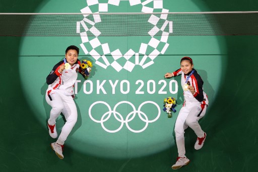 Greysia Polii/Apriyani Rahayu. (LINTAO ZHANG / POOL / AFP)