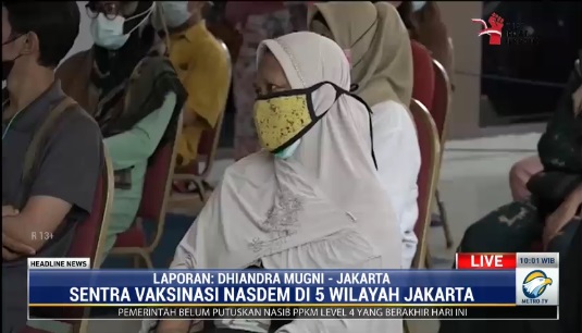 Sentra Vaksinasi NasDem Peduli Mulai Penyuntikan Vaksin Dosis Kedua
