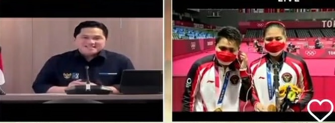 Greysia Polii dan Apriyani Rahayu Raih Emas, Erick Thohir: Jangan Gampang Menyerah