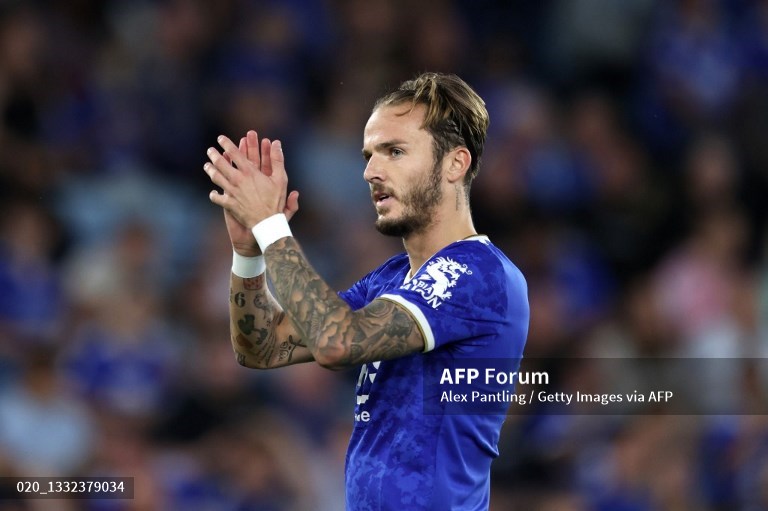 Gelandang Leicester City, James Maddison (AFP/Alex Pantling)
