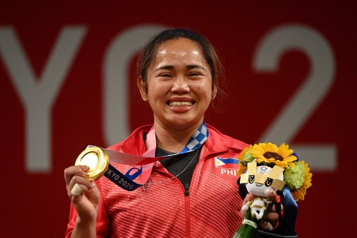 Lifter putri Filipina, Hidilyn Diaz. (Vincenzo PINTO / AFP)