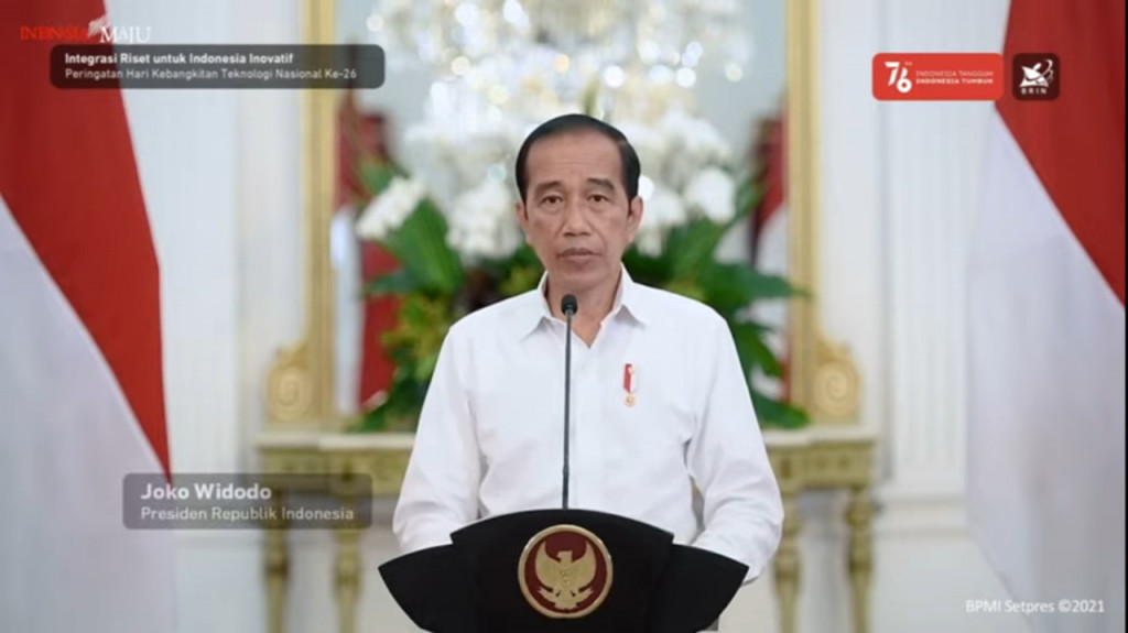 Presiden Joko Widodo di Peringatan Hakteknas ke-26 Tahun 2021. Foto: Tangkapan layar.