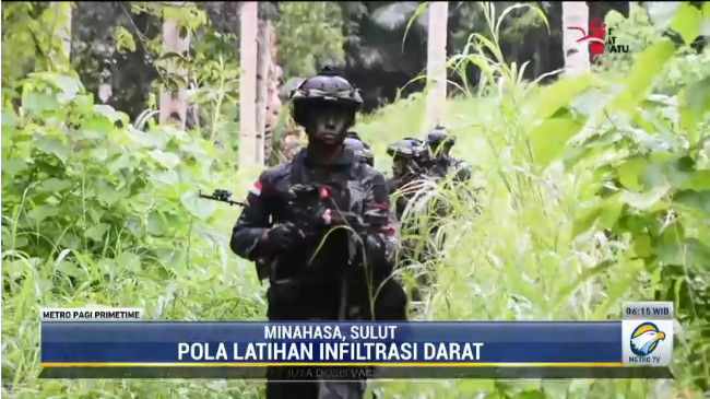 TNI dan US Army Latihan Infiltrasi Darat di Medan Berat Makalisung