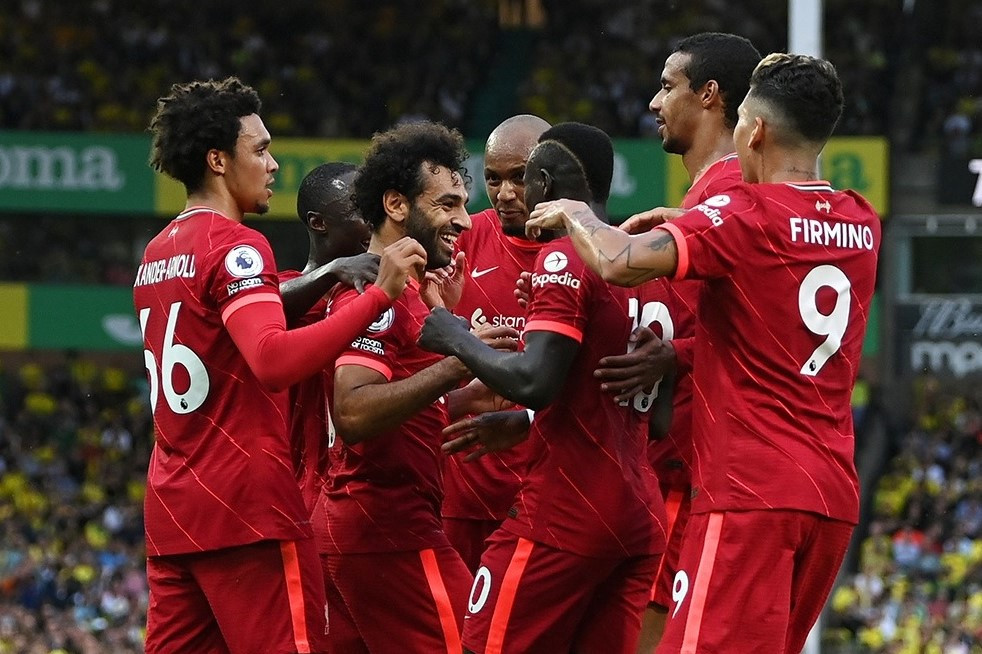 Selebrasi gol para pemain Liverpool. (Foto: Twitter resmi Liverpool)
