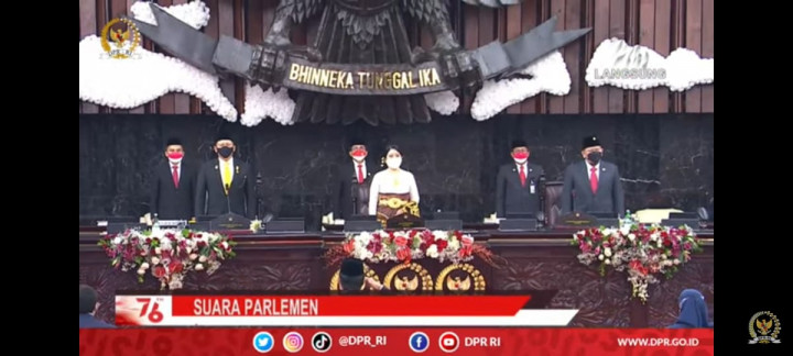 Masker Merah Putih Warnai Sidang Tahunan 2021