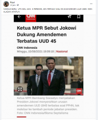 Cek Fakta Jokowi Dukung Amendemen Terbatas Uud 1945 Untuk Tiga Periode Jabatan Ini Faktanya