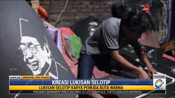 Kreatif! Pria Buta Warna Ini Ciptakan Lukisan dari Selotip