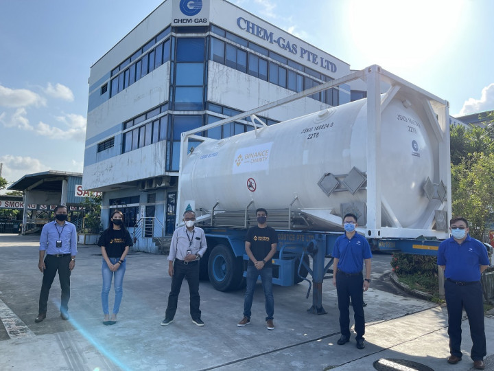 Binance Charity Sumbang 40 Ribu Liter Oksigen Cair untuk Indonesia