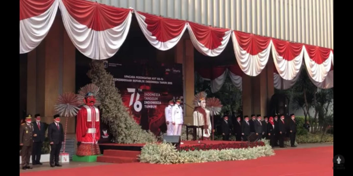 Anies Gelar Upacara Peringatan Hari Kemerdekaan di Balai Kota