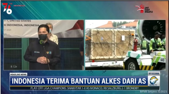Indonesia Terima Bantuan Alat Kesehatan dari AS