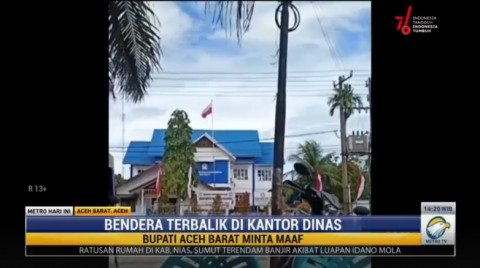 Bendera di Kantor Dinas Terbalik, Bupati Aceh Barat Meminta Maaf
