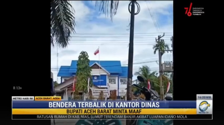 Bendera di Kantor Dinas Terbalik, Bupati Aceh Barat Meminta Maaf