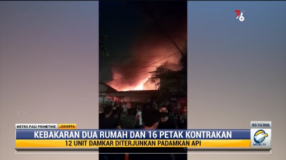 16 Petak Kontrakan di Pulogadung Terbakar