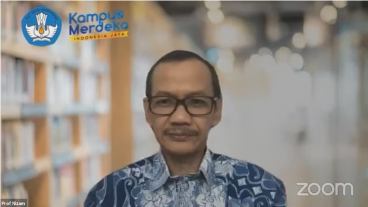 Plt. Dirjen Pendidikan Tinggi, Riset, dan Teknologi Nizam. Tangkapan layar Webinar