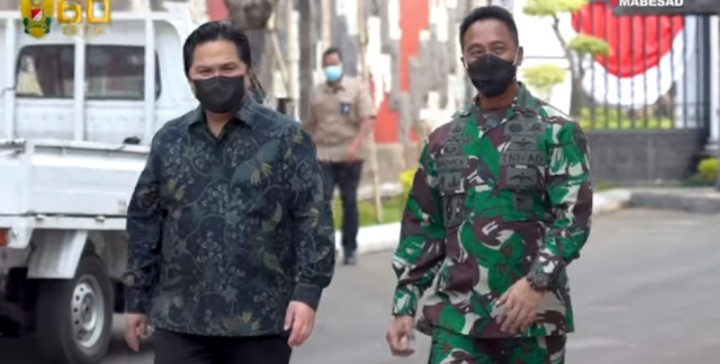 Kunjungi Markas TNI AD, Menteri BUMN Bahas Bantuan Alkes dari AS