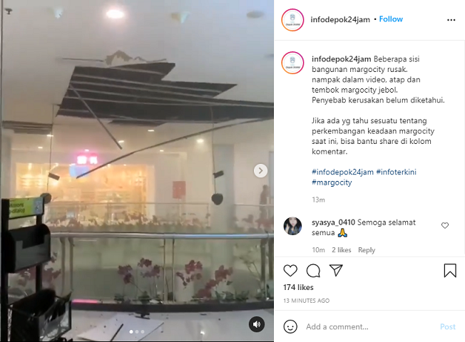 Sebagian Area Mal Margo City Ambruk, Ada Saksi yang Mendengar Ledakan