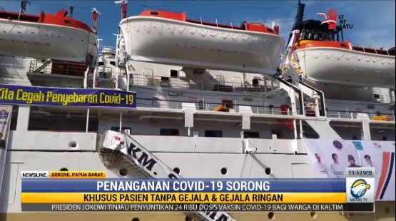 KM Sirimau Disulap Jadi Tempat Isolasi Pasien Covid-19 di Sorong