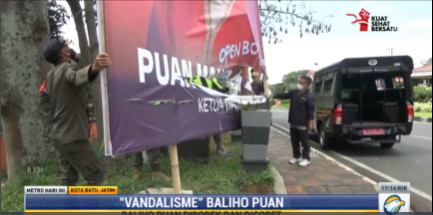 Vandalisme Baliho Puan Maharani Berujung Laporan Polisi