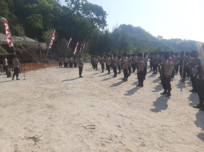 Pasukan FPU 3 Minusca Gelar Pembaretan di Pulau Tegal Mas Lampung