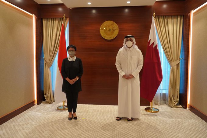 Minister Retno, Qatari FM Discuss Future of Afghanistan