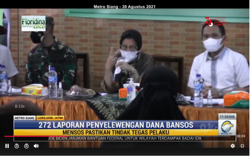 Menteri Sosial (Mensos) Tri Rismaharini. Metro TV