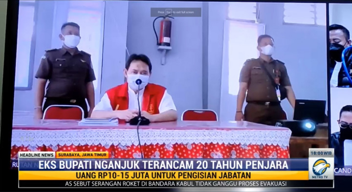 Bupati Nonaktif Nganjuk Terancam 20 Tahun Penjara