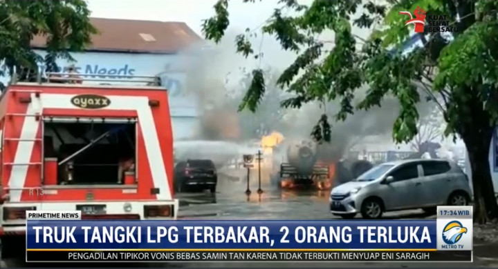 Tangki LPG Terbakar di Pelabuhan Tanjung Perak, 2 Orang Terluka
