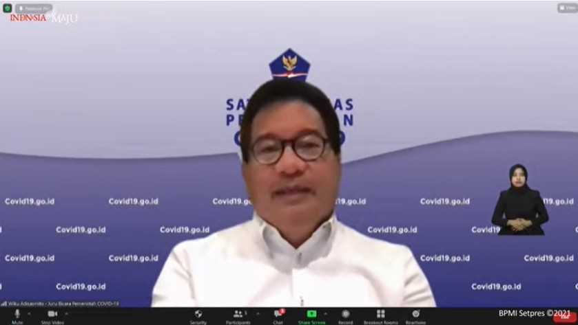 Juru bicara Satgas Penanganan Covid-19 Wiku Adisasmito. Dok. Tangkapan layar