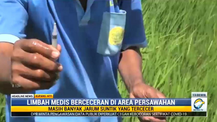 Ngeri! 500 Jarum Suntik Bekas Tercecer di Persawahan, Petani Kerap Tertusuk