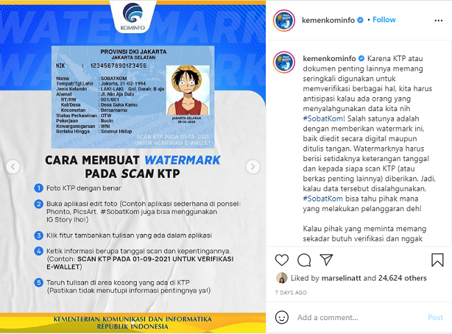 Pakai Watermark, Tips Terhindar dari Penyalahgunaan Data Pribadi