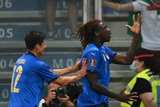 Moise Kean (kanan). (Vincenzo PINTO / AFP)
