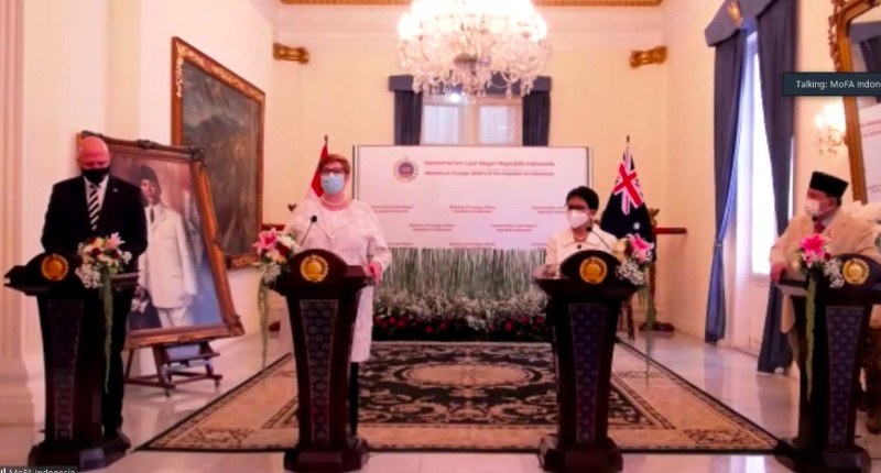 Pertemuan 2+2 Indonesia dan Australia, 9 September 2021 di Jakarta. Foto: Kemenlu RI