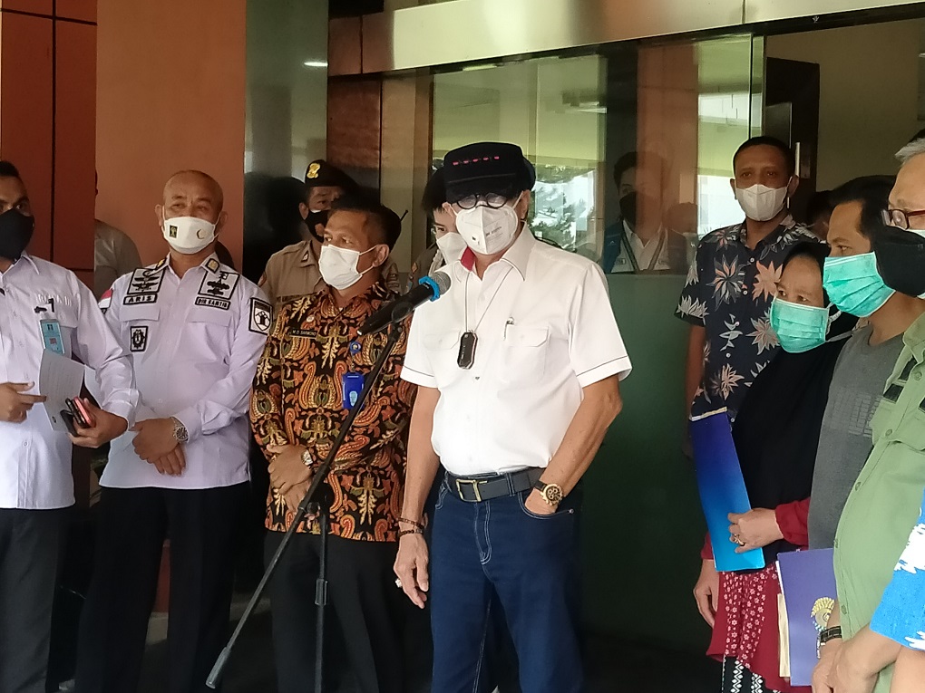  Menteri Hukum dan Hak Asasi Manusia (Menkumham) Yasonna Laoly di RSUD Kabupaten Tangerang.