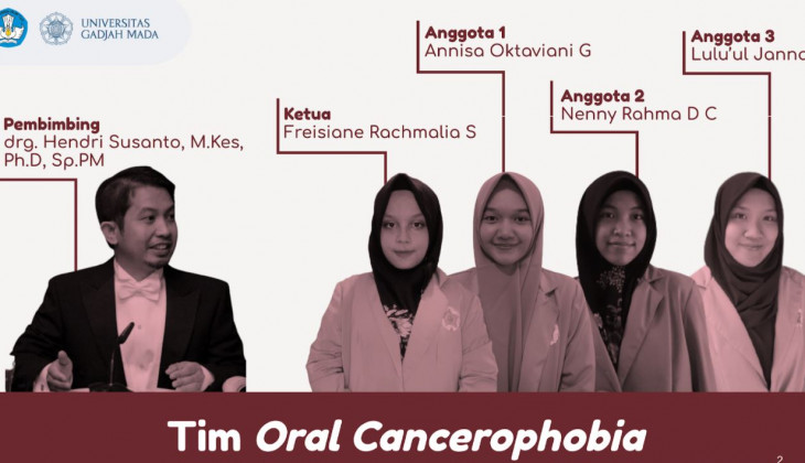 Tim mahasiswa UGM peneliti daun jambu sebagai pereda kecemasan akibat fobia kanker mulut. Foto: Dok Humas UGM.