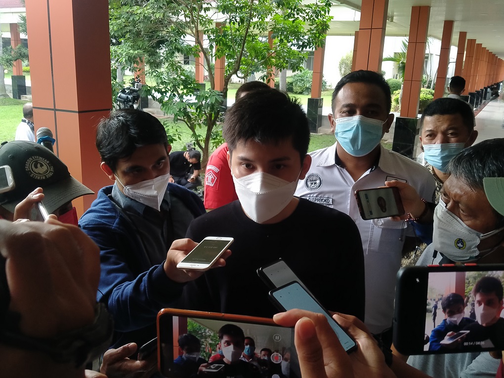 Andrew, anak korban dari Timothy Jaya yang tewas insiden kebakaran Lembaga Pemasyarakatan (Lapas) Klas 1 Tangerang.