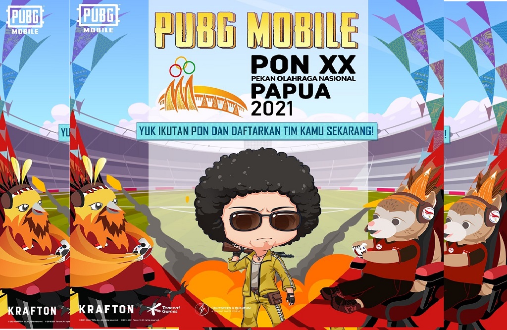 Poster PUBG Mobile di PON XX Papua 2021.