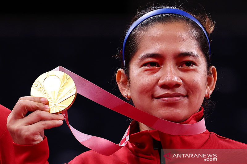 Atlet para-badminton Indonesia, Leani Ratri Oktila. (REUTERS/ATHIT PERAWONGMETHA)