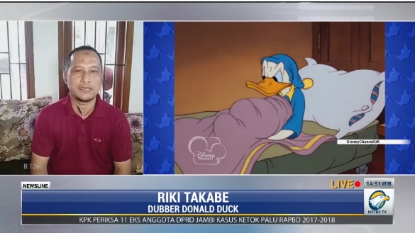 Riki Takabe, Pengisi Suara Bahasa Indonesia Donal Bebek Sejak 1993