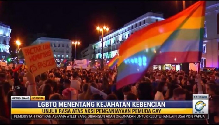 Kaum LGBTQ Spanyol Turun ke Jalan Tolak Kebencian Rasial