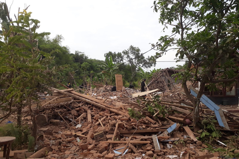 Kondisi rumah korban ledakan di Pasuruan, Jawa Timur. Antara/ Jatim/SI/IS