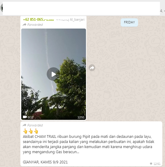 Tangkapan layar informasi yang beredar di WhatsApp